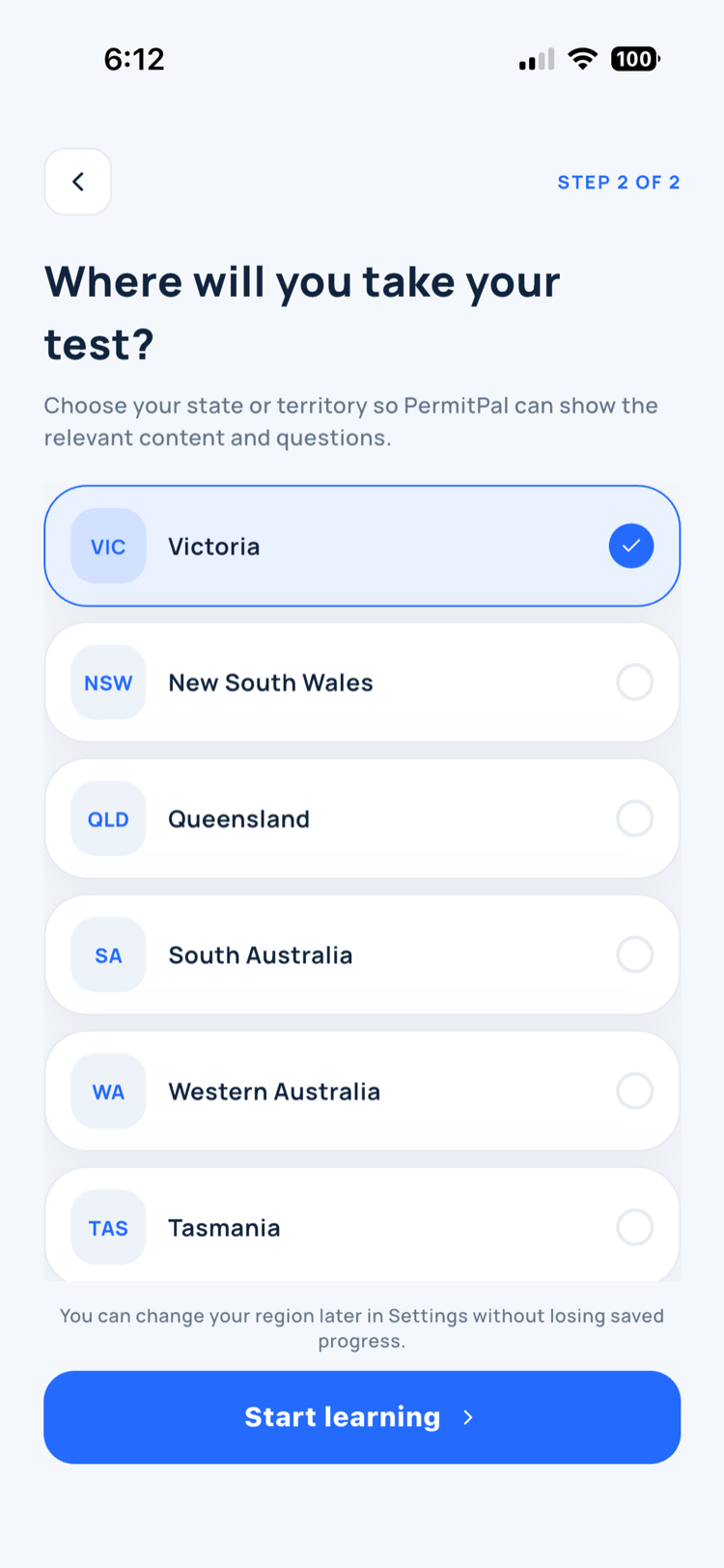 Choose your state or territory